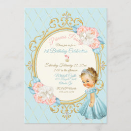 Sprookjes Koninklijke Prinses Blush Goud Aqua Meis Kaart