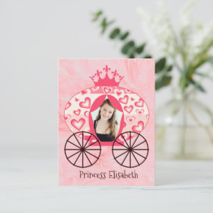 Sprookjes Koninklijke Prinses Koets Meisje Verjaar Briefkaart