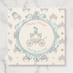 Sprookjes Koninklijke Prinsessen Koets Blush Aqua Bedankjes Labels