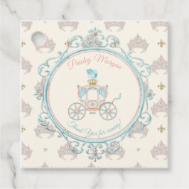 Sprookjes Koninklijke Prinsessen Koets Blush Aqua Bedankjes Labels
