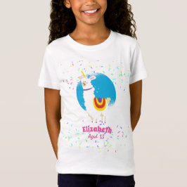 Sprookjes Llama Eenhoorn Meisjes Lieve Benoemde Ca T-shirt