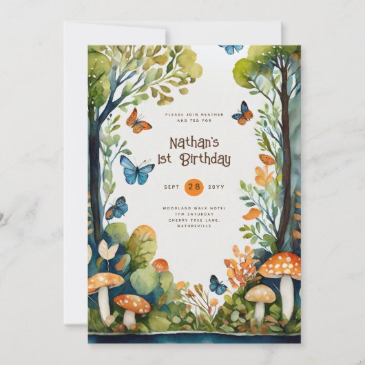 SPROOKJES NATUUR BABYSHOWER 1E VERJAARDAG ELKE GEB KAART (Voorkant)