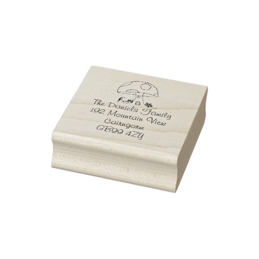 Sprookjes Paddenstoel Huis Adres Stempel (Stempel)