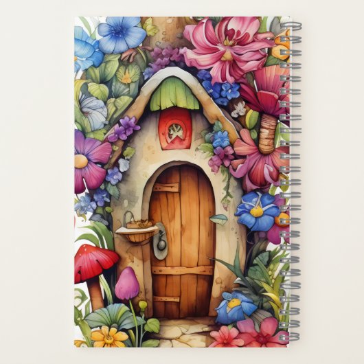 Sprookjes Paddestoel bloemen Notitieboek (Achterkant)