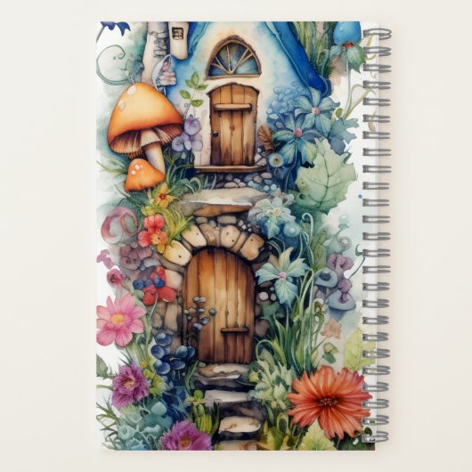 Sprookjes Paddestoel bloemen Notitieboek (Achterkant)