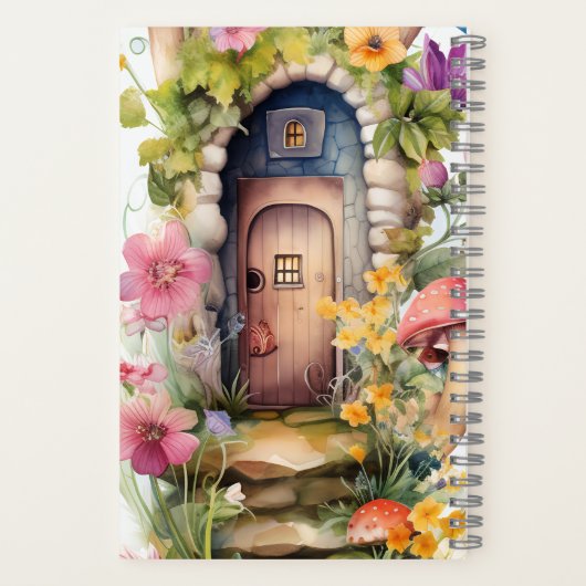 Sprookjes Paddestoel bloemen Notitieboek (Achterkant)