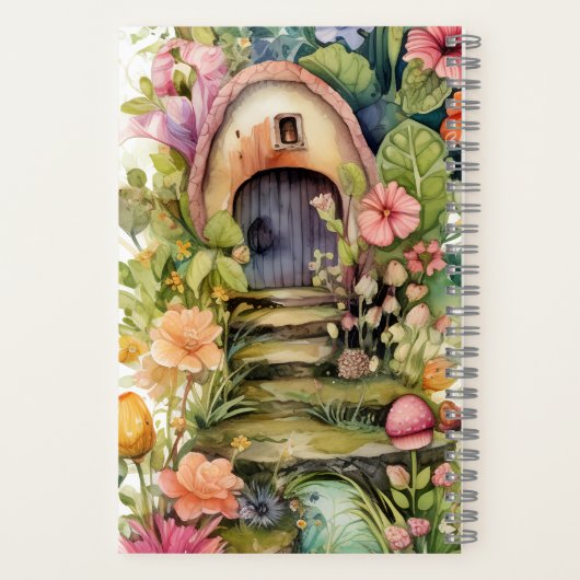 Sprookjes Paddestoel bloemen Notitieboek (Achterkant)