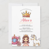 Sprookjes Prinsessen Feestje Kaart (Voorkant)