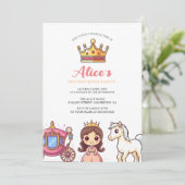 Sprookjes Prinsessen Feestje Kaart (Staand voorkant)