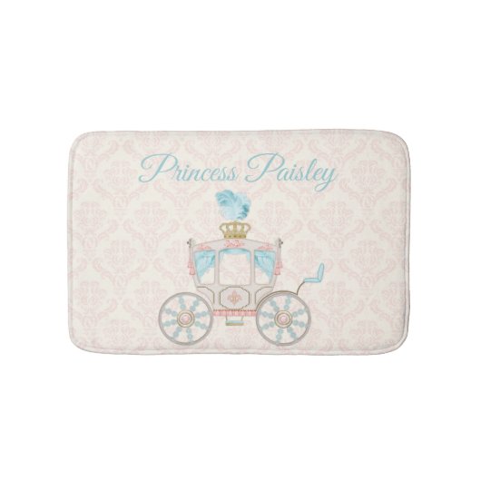 Sprookjes Prinsessen Koets Blush Ivoor Aqua Badmat (Voorkant)