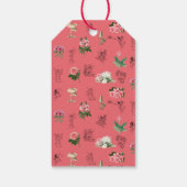 Sprookjes Roze Bloemige Paddenstoel Feeënkasteel V Cadeaulabel (Achterkant)