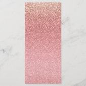 Sprookjes Roze Glitter Sweet 16 Glam Feest Menu (Achterkant)