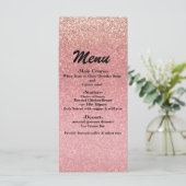 Sprookjes Roze Glitter Sweet 16 Glam Feest Menu (Staand voorkant)