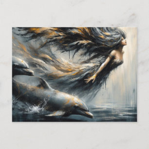 Sprookjes spelen met dolfijnen briefkaart