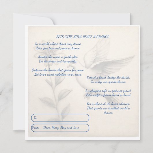 Sprookjes van Rust Deel Liefde, Deel Vrede Kaart (Achterkant)