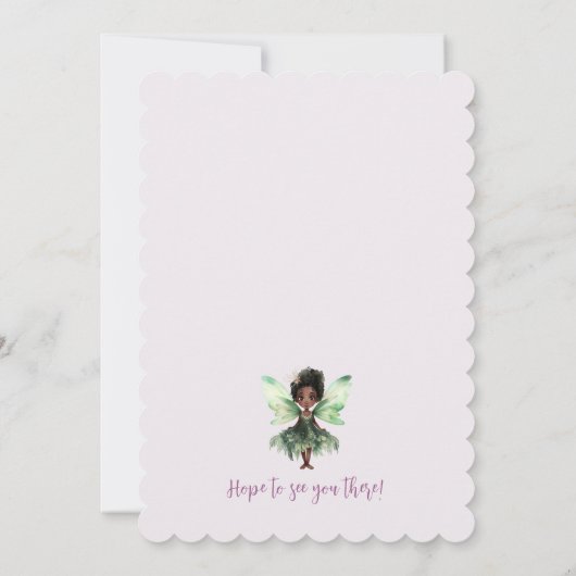 Sprookjes verjaardagsuitnodiging Afro Sprookje Whi Kaart (Achterkant)