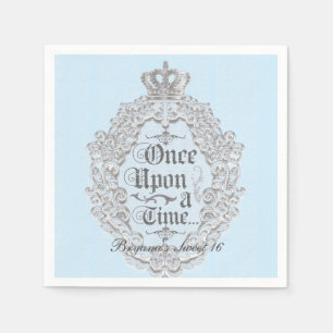 Sprookjes Vintage Eens Op Blauwe Prinses Servetten