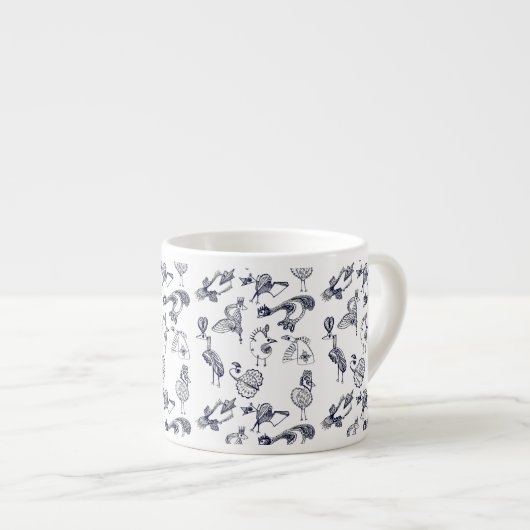 Sprookjes vogels espresso kop (Voorkant rechts)