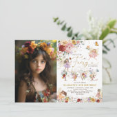 Sprookjesachtig 5e verjaardagsfeestje van de Bloem Kaart (Staand voorkant)