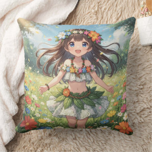 Sprookjesachtig Anime Meisje  Kussen