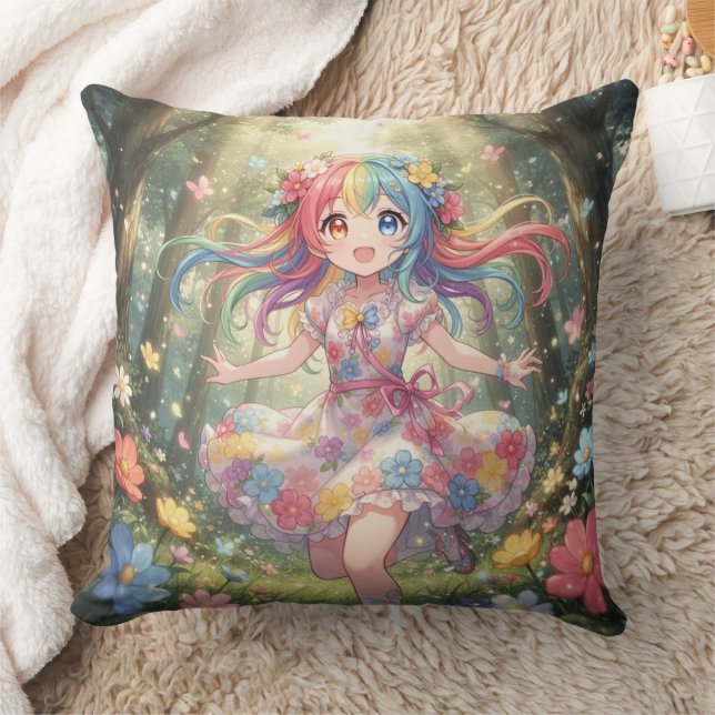 Sprookjesachtig Anime Meisje Kussen (Deken)
