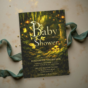 Sprookjesachtig Betoverd Bos Magische Baby Shower Kaart