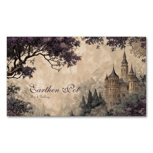  sprookjesachtig betoverd kasteel magnetisch visitekaartje (Voorkant)