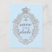 Sprookjesachtig  Blauw Royal SAVE DATE Briefkaart (Voorkant)