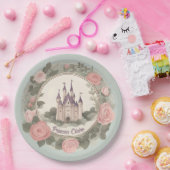 Sprookjesachtig bloemenkasteel papieren bordje (Feest)