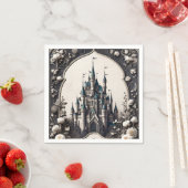 Sprookjesachtig bloemenkasteel servet (Insitu)