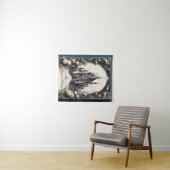 Sprookjesachtig bloemenkasteel wandkleed (In Situ (horizontaal))