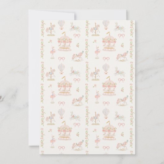 Sprookjesachtig Blush Pink Girl Carrousel Verjaard Kaart (Achterkant)