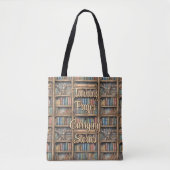 Sprookjesachtig boekenplankpatroon tote bag (Voorkant)