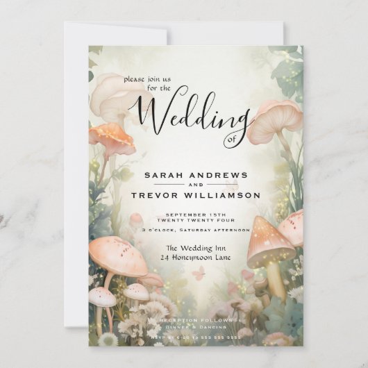 Sprookjesachtig bos fairycore romantiek kaart (Voorkant)