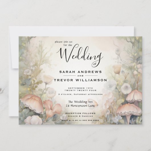 Sprookjesachtig bos fairycore romantiek kaart (Voorkant)