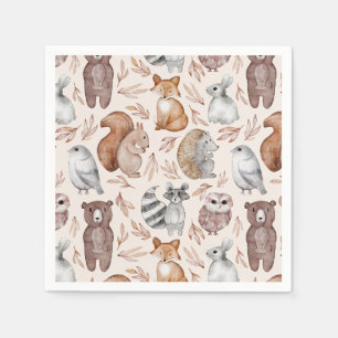 Sprookjesachtig Bos Watercolor Dieren Feest Servet