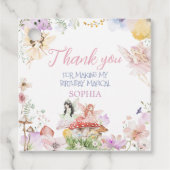 Sprookjesachtig eerste grillige verjaardagsfeestvi bedankjes labels (Voorkant)