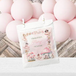 Sprookjesachtig eerste paddenstoelenhuis roze verj bedankzakje