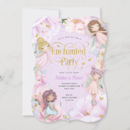 Sprookjesachtig feest, tuin bloemenmeisje verjaard kaart