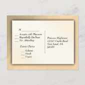 Sprookjesachtig Goud RSVP met Menukeuzes Uitnodiging Briefkaart (Achterkant)