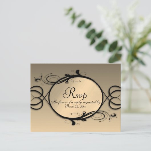 Sprookjesachtig Goud RSVP met Menukeuzes Uitnodiging Briefkaart (Staand voorkant)