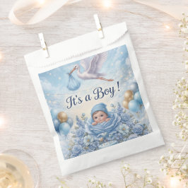 Sprookjesachtig It's a Boy Blauwe Ooievaar Baby Sh Bedankzakje