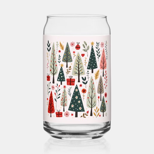 Sprookjesachtig Kerstboom Bos Blikvorm Glas (Voorkant)