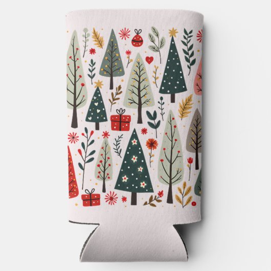 Sprookjesachtig Kerstboom Bos Seltzer Blikjeskoeler (Achterkant)