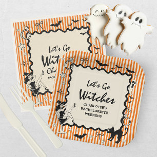 Sprookjesachtig Let's Go Heksen Halloween Bachelor Papieren Bordje