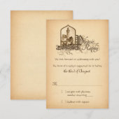 Sprookjesachtig middeleeuws kasteel eens upon brui RSVP kaartje (Voorkant / Achterkant)
