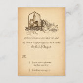 Sprookjesachtig middeleeuws kasteel eens upon brui RSVP kaartje (Voorkant)