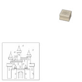 Sprookjesachtig middeleeuws koninklijk kasteel 1x1 rubberstempel (Gestempeld)