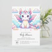Sprookjesachtig Modern Dragon Baby shower Kaart (Staand voorkant)