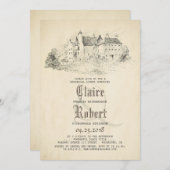 Sprookjesachtig oud kasteel  repetitiediner kaart (Voorkant / Achterkant)